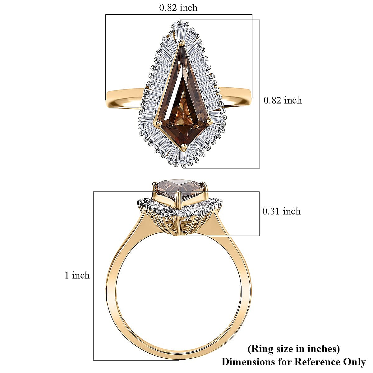 AAA Golden Turkizite, Lab Grown Diamond Ring in 10K Yellow Gold 2.65 ctw (Size 9.5) image number 5
