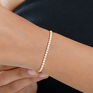 Doorbuster D'Joy Lab Grown Diamond 4.00 ctw Iconic Tennis Bracelet in 18K Vermeil Yellow Gold Over Sterling Silver (7.25 In)