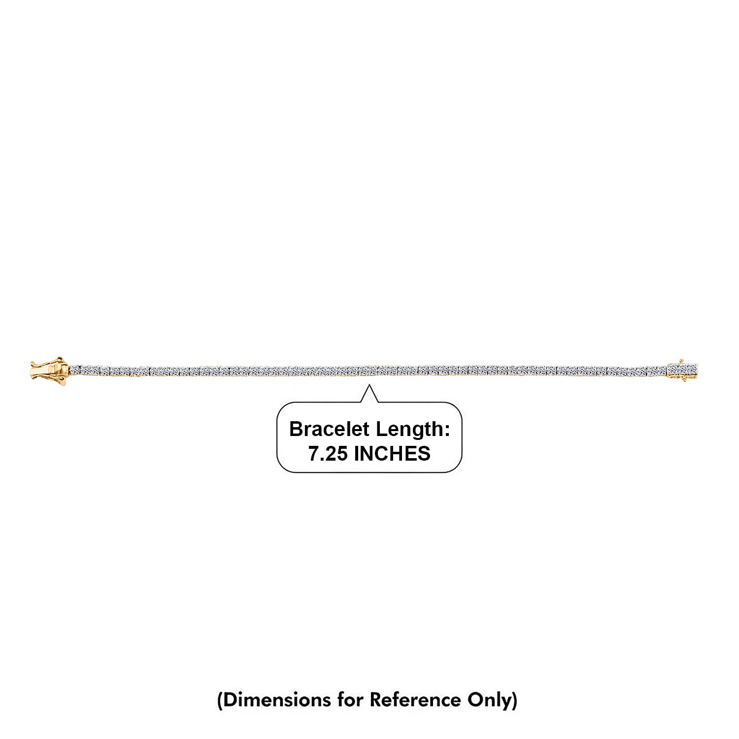 Luxuriant Lab Grown Diamond (SI) 4.00 ctw Iconic Tennis Bracelet in 18K Vermeil Yellow Gold Over Sterling Silver (7.25 In) (Delivery in 7-10 Days)