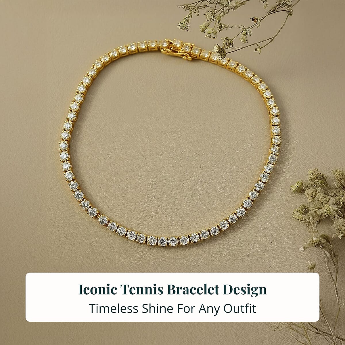 D'Joy Lab Grown Diamond (I1) Iconic Tennis Bracelet in 18K Vermeil YG Over Sterling Silver (7.25 In) 3.70 ctw image number 5