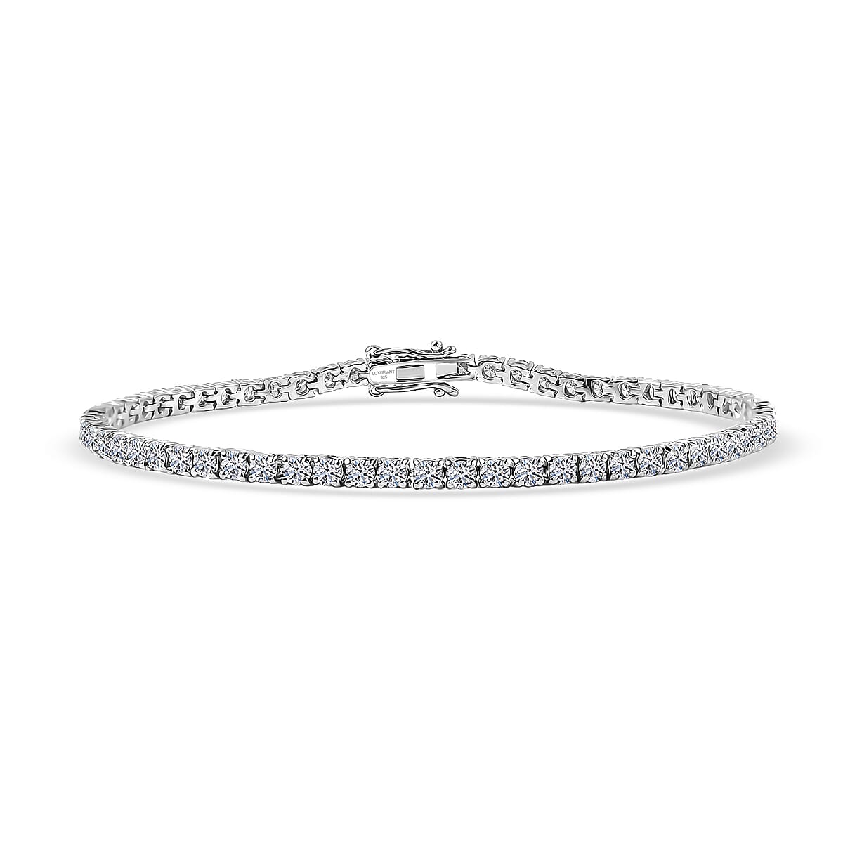 Doorbuster D'Joy Lab Grown Diamond 4.00 ctw Iconic Tennis Bracelet in Rhodium Over Sterling Silver (7.25 In) image number 0