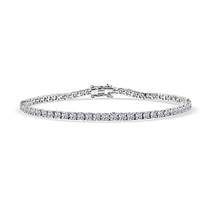 Doorbuster D'Joy Lab Grown Diamond 4.00 ctw Iconic Tennis Bracelet in Rhodium Over Sterling Silver (7.25 In)