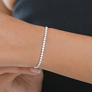 Doorbuster D'Joy Lab Grown Diamond 4.00 ctw Iconic Tennis Bracelet in Rhodium Over Sterling Silver (7.25 In)
