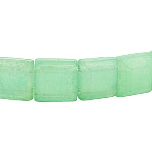 Green Aventurine 125.00 ctw Square Block Stretch Bracelet