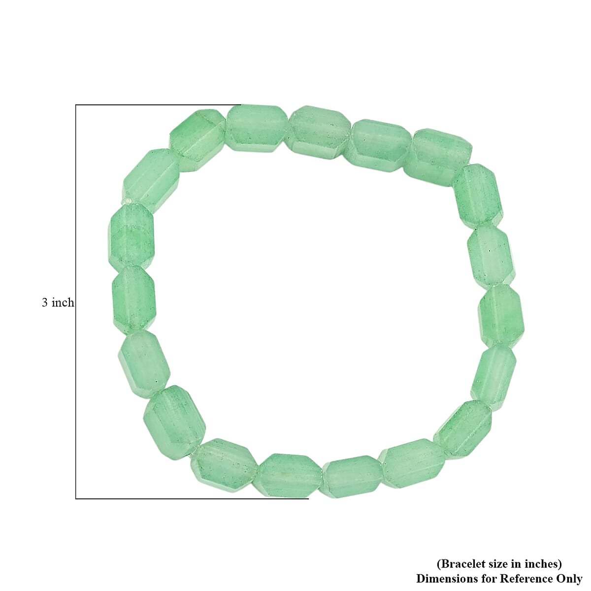 Green Aventurine 125.00 ctw Square Block Stretch Bracelet image number 4