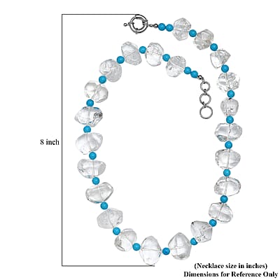 Crystal and Magnesite 50.00 ctw Beaded Necklace in Platinum Bond 20 Inches