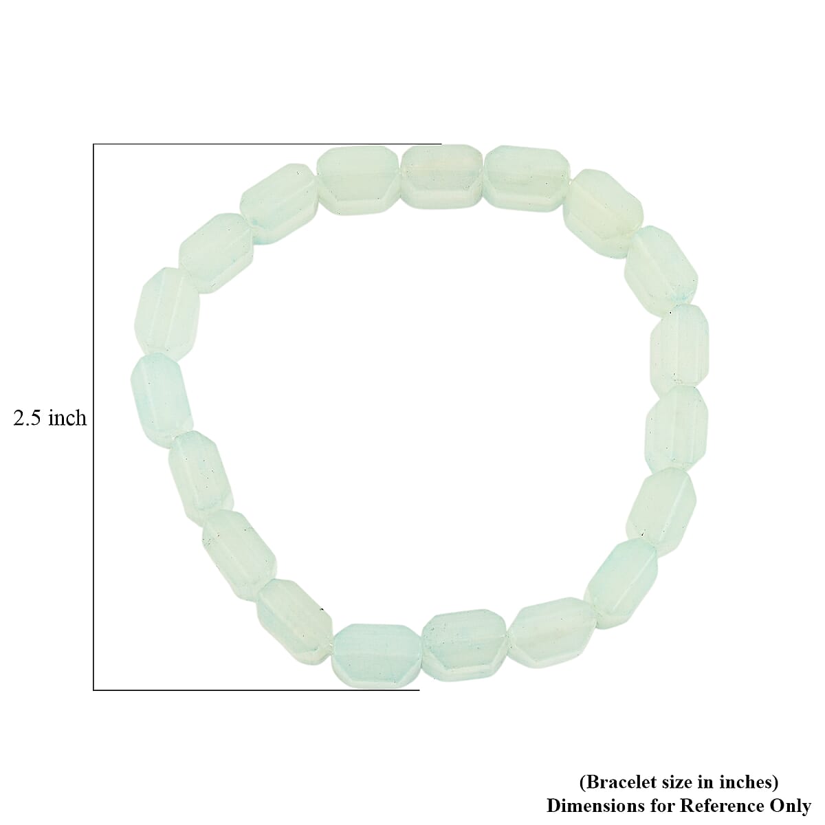 Amazonite 125.00 ctw Square Block Stretch Bracelet image number 3