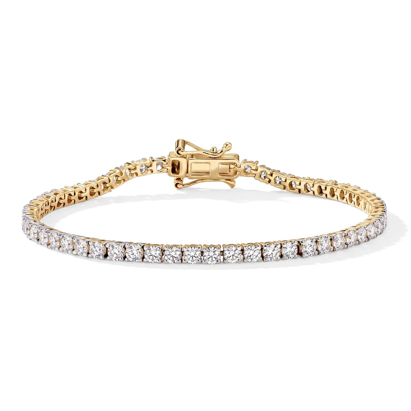D'Joy Lab Grown Diamond 4.15 ctw Iconic Tennis Bracelet in 18K Vermeil Yellow Gold Over Sterling Silver (6.50 In)
