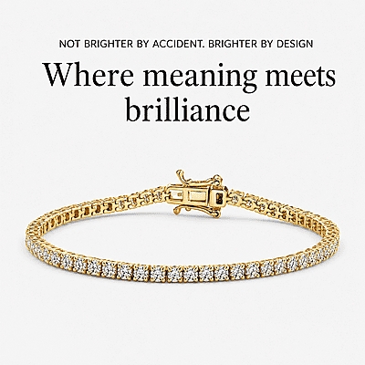 D'Joy Lab Grown Diamond 4.15 ctw Iconic Tennis Bracelet in 18K Vermeil Yellow Gold Over Sterling Silver (6.50 In)