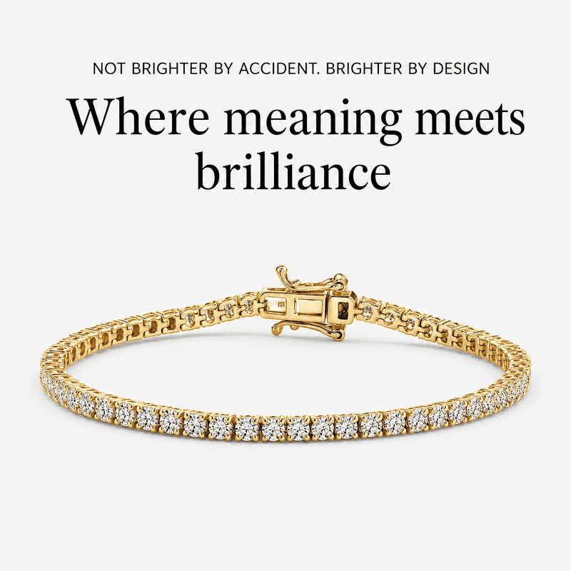 D'Joy Lab Grown Diamond 4.15 ctw Iconic Tennis Bracelet in 18K Vermeil Yellow Gold Over Sterling Silver (6.50 In)