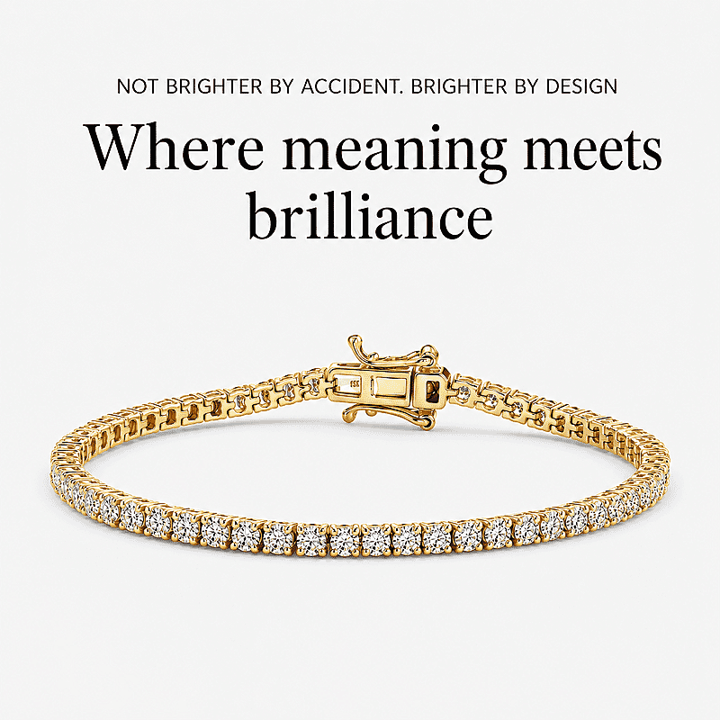 D'Joy Lab Grown Diamond 4.15 ctw Iconic Tennis Bracelet in 18K Vermeil Yellow Gold Over Sterling Silver (6.50 In)