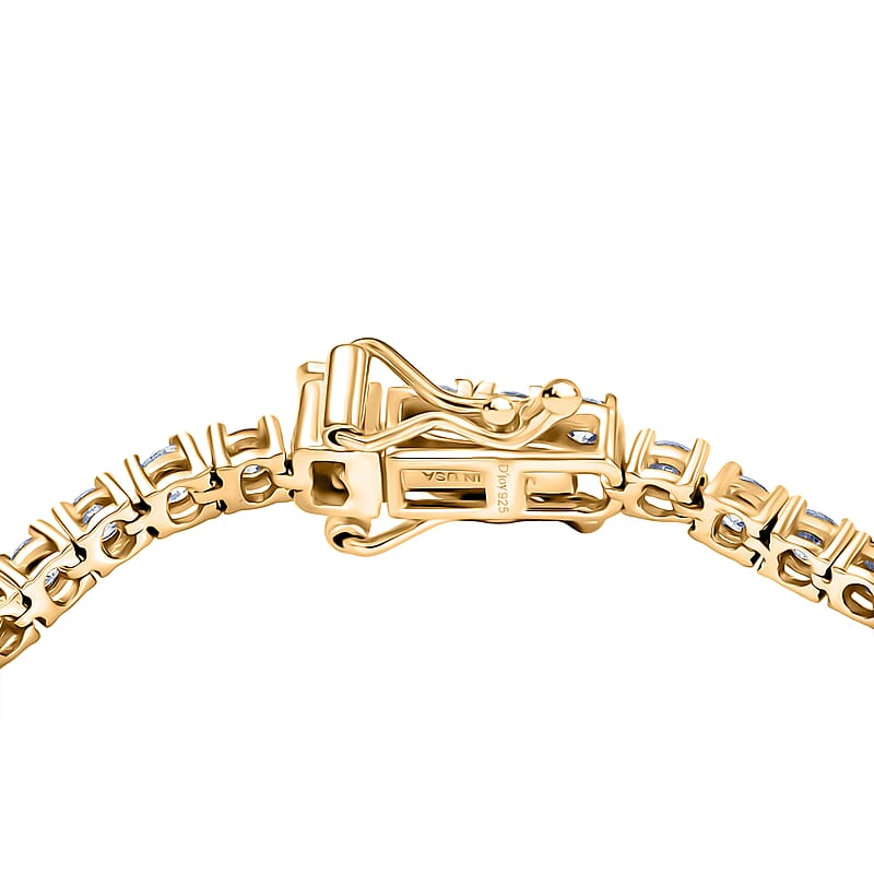 D'Joy Lab Grown Diamond 4.15 ctw Iconic Tennis Bracelet in 18K Vermeil Yellow Gold Over Sterling Silver (6.50 In)