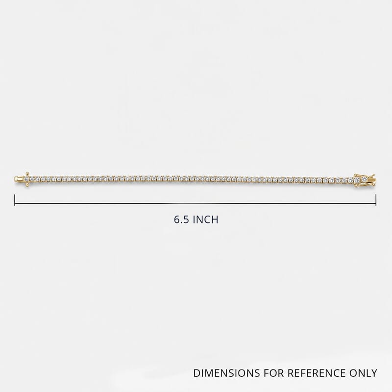 D'Joy Lab Grown Diamond 4.15 ctw Iconic Tennis Bracelet in 18K Vermeil Yellow Gold Over Sterling Silver (6.50 In)