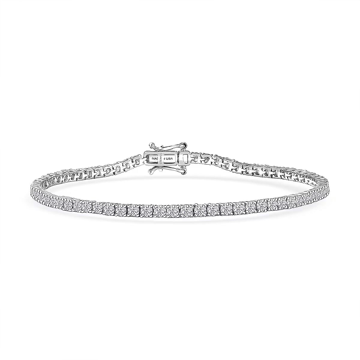 Doorbuster D'Joy Lab Grown Diamond 4.00 ctw Iconic Tennis Bracelet in Rhodium Over Sterling Silver (6.50 In) image number 0