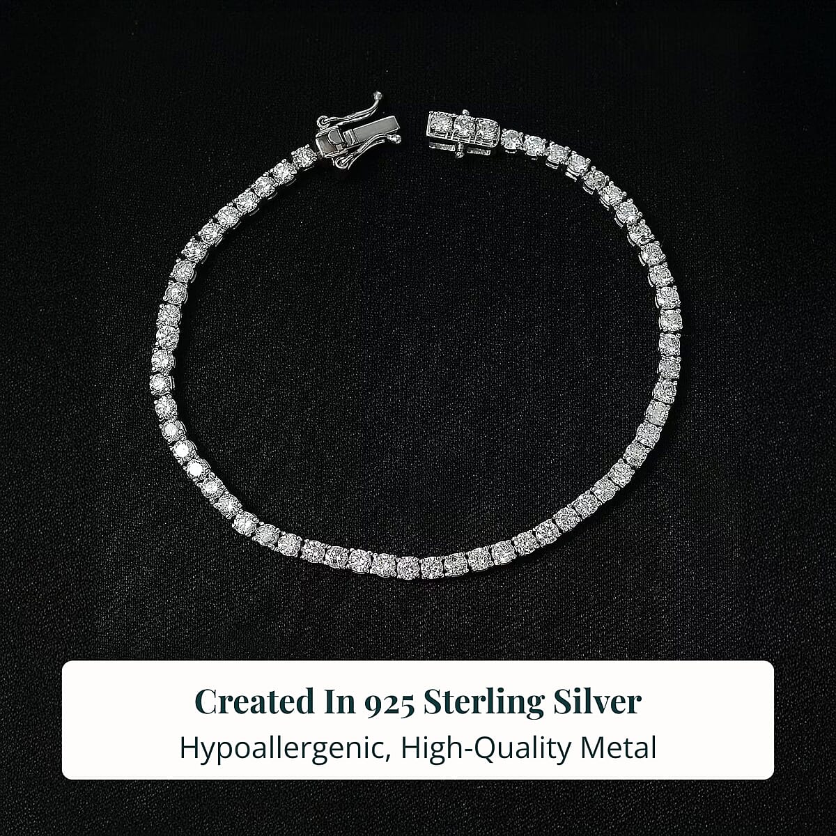 Doorbuster D'Joy Lab Grown Diamond 4.00 ctw Iconic Tennis Bracelet in Rhodium Over Sterling Silver (6.50 In) image number 2