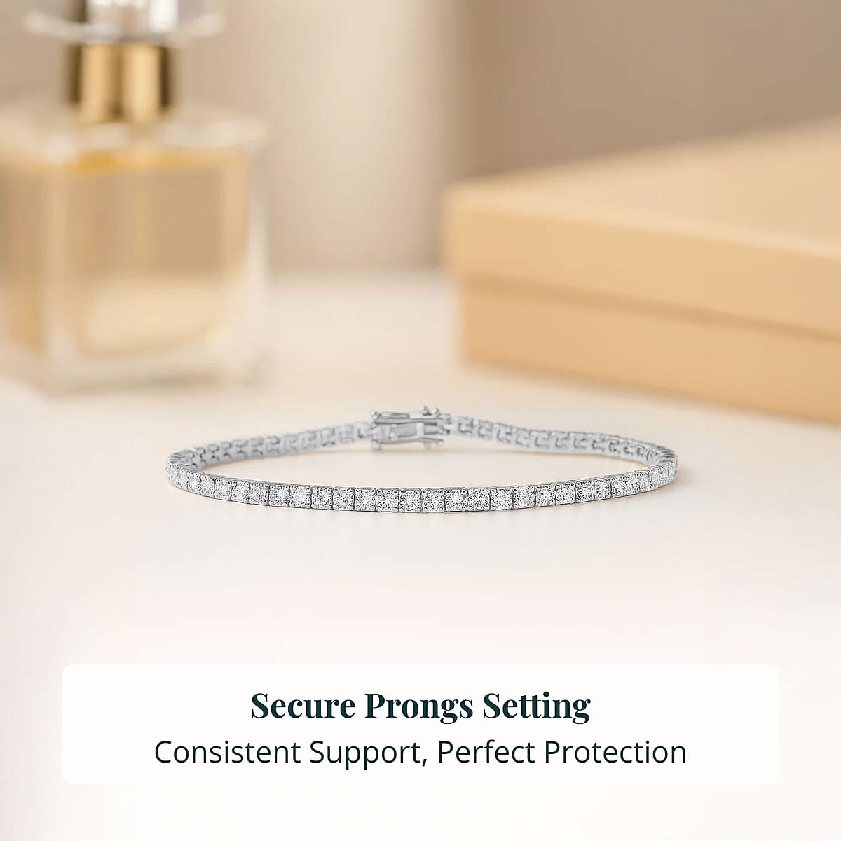 Doorbuster D'Joy Lab Grown Diamond 4.00 ctw Iconic Tennis Bracelet in Rhodium Over Sterling Silver (6.50 In) image number 4