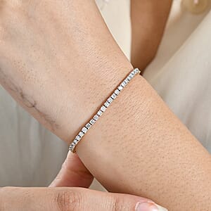  D'Joy Lab Grown Diamond 4.00 ctw Iconic Tennis Bracelet in 18K Vermeil Yellow Gold Over Sterling Silver (8.00 In)