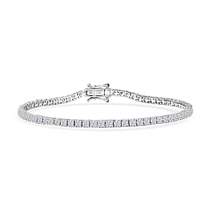 Doorbuster D'Joy Lab Grown Diamond 4.00 ctw Bracelet in Rhodium Over Sterling Silver (8.00 In)