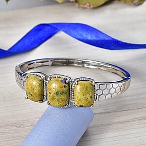 EverTrue Tasmanian Stichtite 34.85 ctw Bangle Bracelet in Platinum Bond (7.25 In)