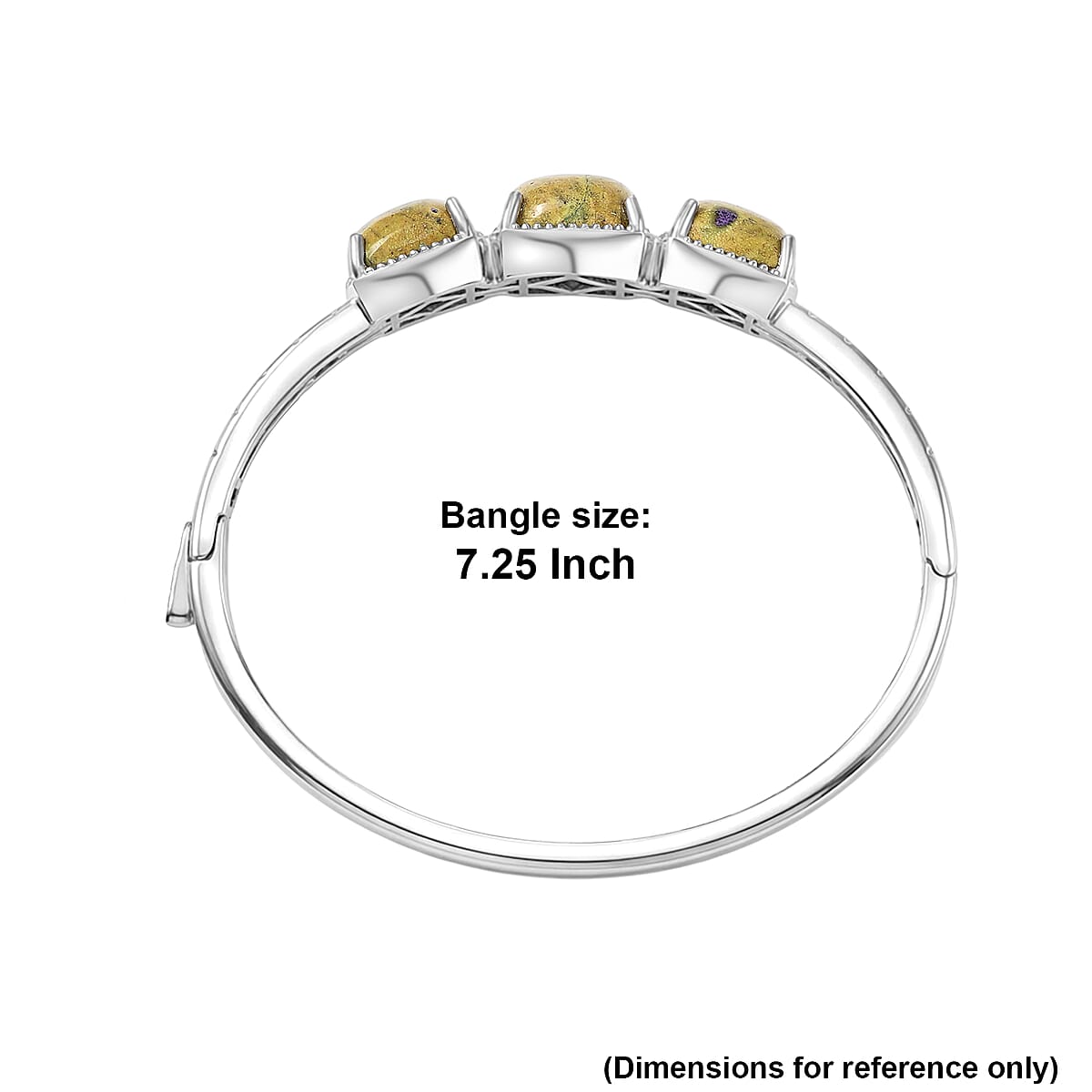 EverTrue Tasmanian Stichtite 34.85 ctw Bangle Bracelet in Platinum Bond (7.25 In) image number 5