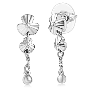 D'Joy Floral Earrings in Rhodium Over Sterling Silver 2.6 Grams