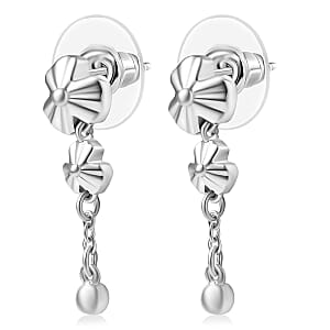 D'Joy Floral Earrings in Rhodium Over Sterling Silver 2.6 Grams