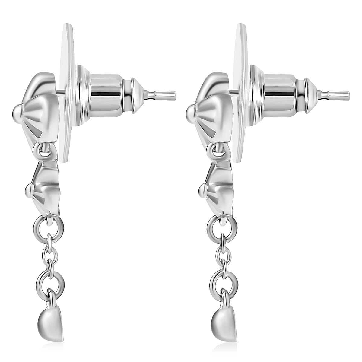D'Joy Floral Earrings in Rhodium Over Sterling Silver 2.6 Grams image number 3