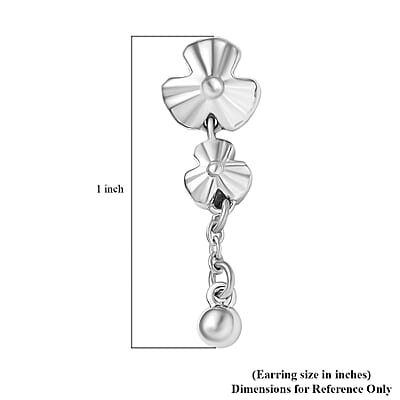D'Joy Floral Earrings in Rhodium Over Sterling Silver 2.6 Grams