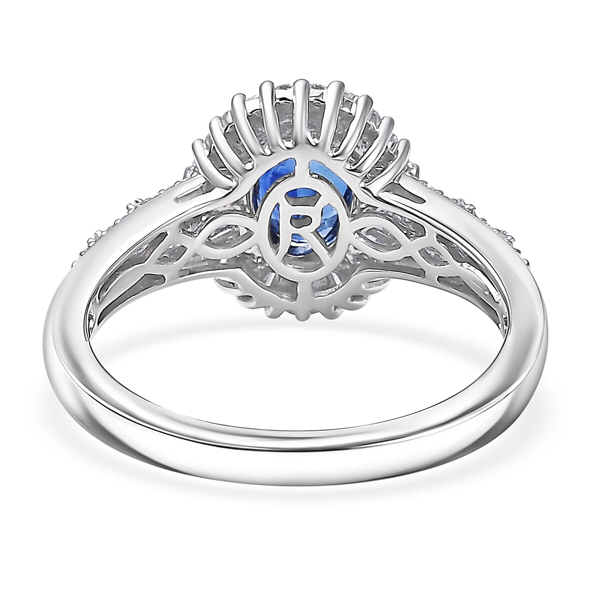 Rhapsody AAAA Ceylon Blue Sapphire and Diamond E-F VS 2.00 ctw Ring in 950 Platinum (Size 9.0) 7.35 Grams