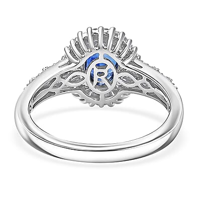 Rhapsody AAAA Ceylon Blue Sapphire and Diamond E-F VS 2.00 ctw Ring in 950 Platinum (Size 9.0) 7.35 Grams
