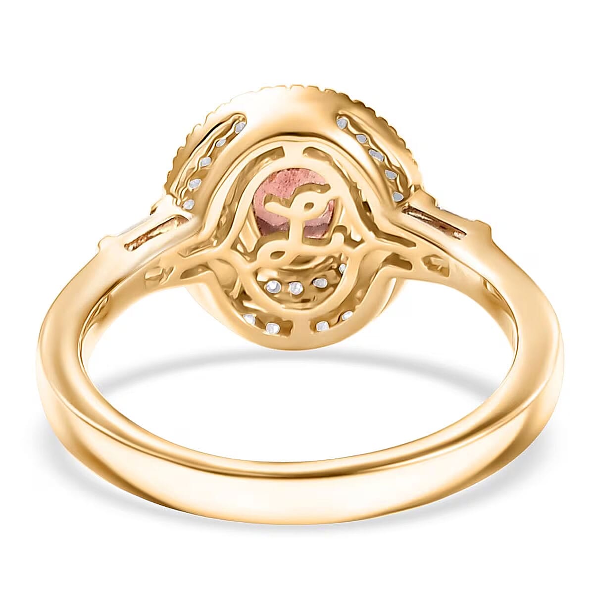Luxoro AAA Padparadscha Sapphire, Diamond Ring in 14K Yellow Gold 1.35 ctw (Size 10.5) image number 6