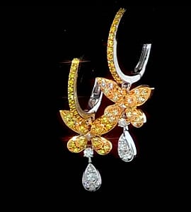 Luxuriant Lab Grown Yellow Diamond (IR) and Lab Grown Diamond VS 0.50 ctw Butterfly Earrings in Rhodium Over Sterling Silver