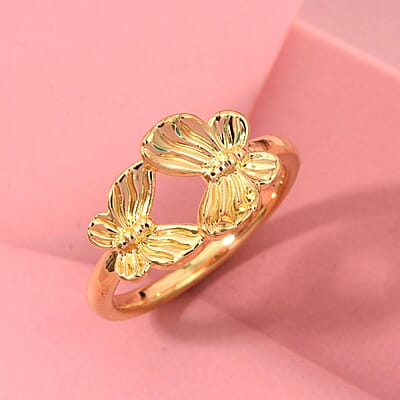 Butterfly Ring in 24K Yellow Gold (Size 10.0) 0.65 Grams