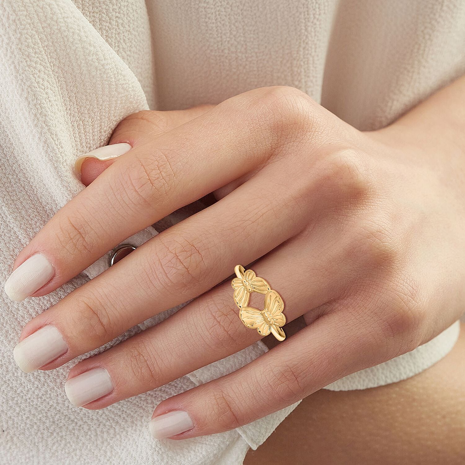 Butterfly Ring in 24K Yellow Gold (Size 10.0) 0.65 Grams