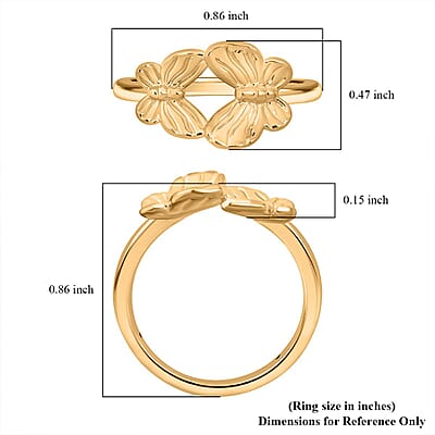 Butterfly Ring in 24K Yellow Gold (Size 10.0) 0.65 Grams
