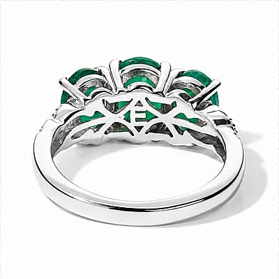 EverTrue Verde Onyx 2.50 ctw 3 Stone Ring in Platinum Bond (Size 7.0)