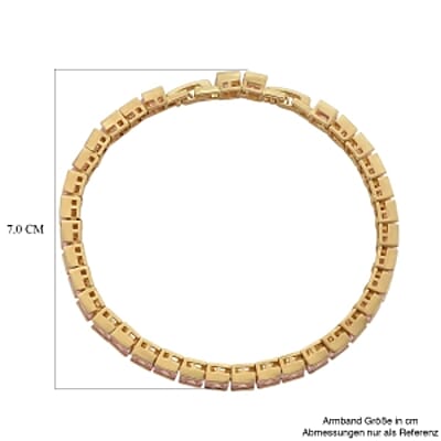 Simulated Pink Diamond Fancy 10.00 ctw Bracelet in Goldtone (7.00-8.00 In)