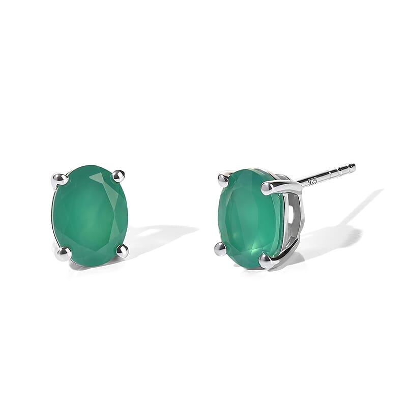 EverTrue Verde Onyx 2.20 ctw Earrings in Platinum Bond