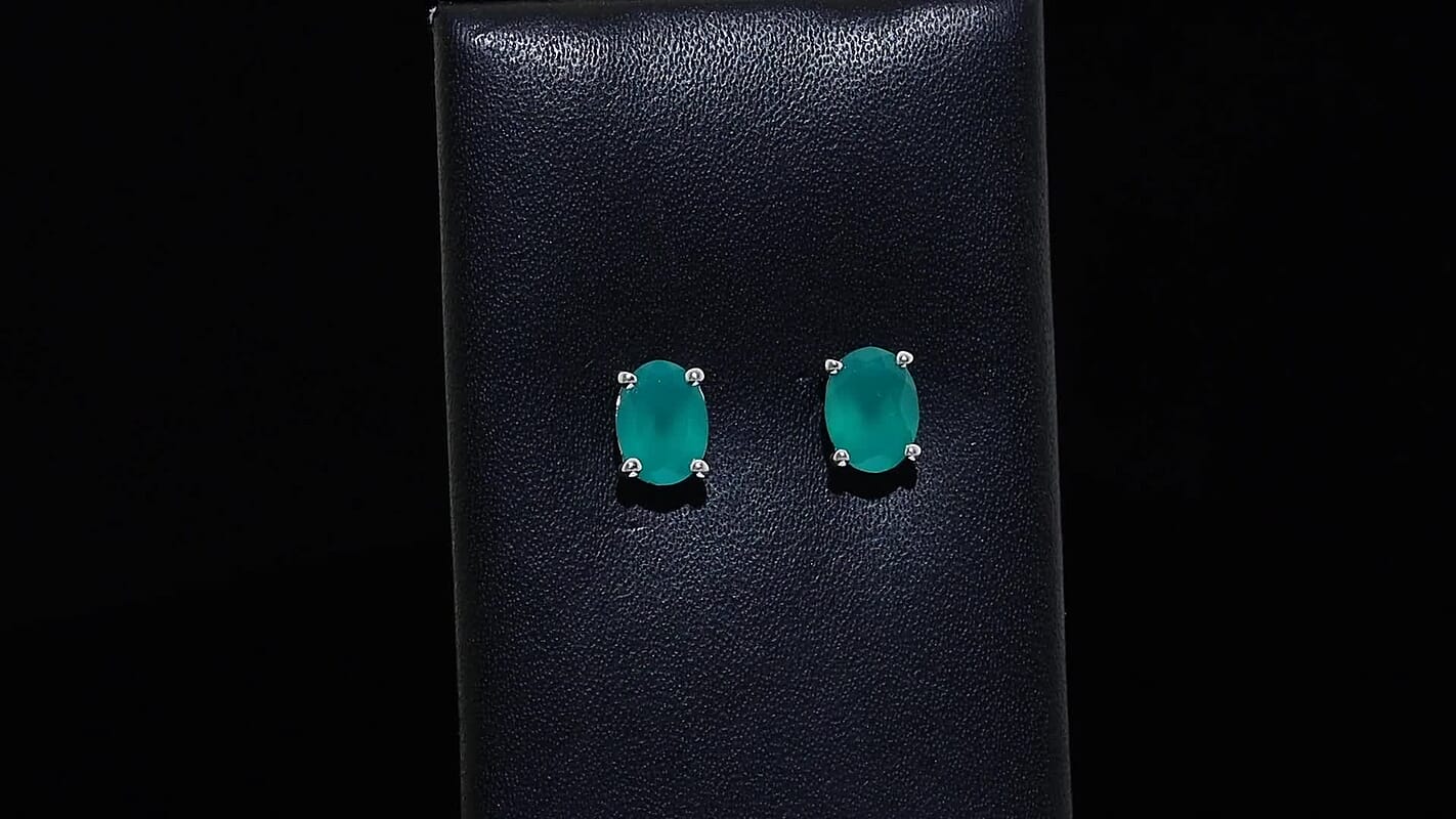 EverTrue Verde Onyx Earrings in Platinum Bond 2.20 ctw