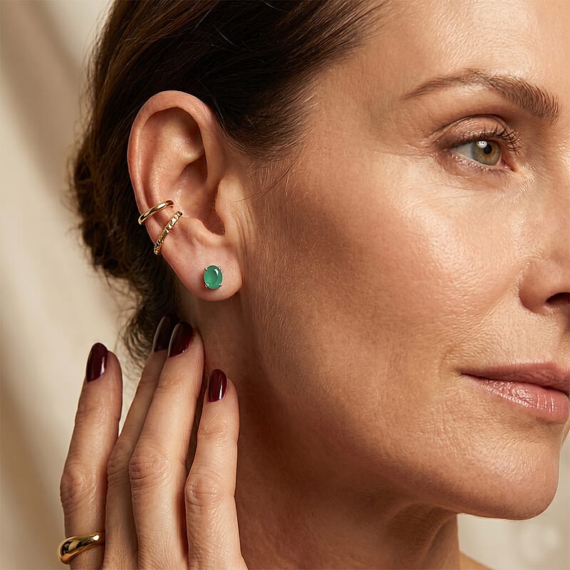EverTrue Verde Onyx 2.20 ctw Earrings in Platinum Bond