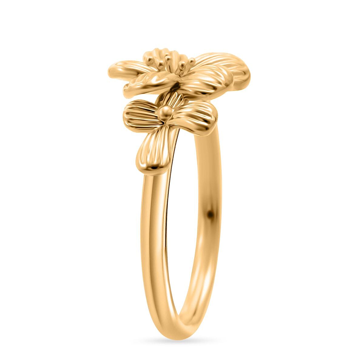 Floral Ring in 24K Yellow Gold (Size 6.0) 0.63 Grams image number 3