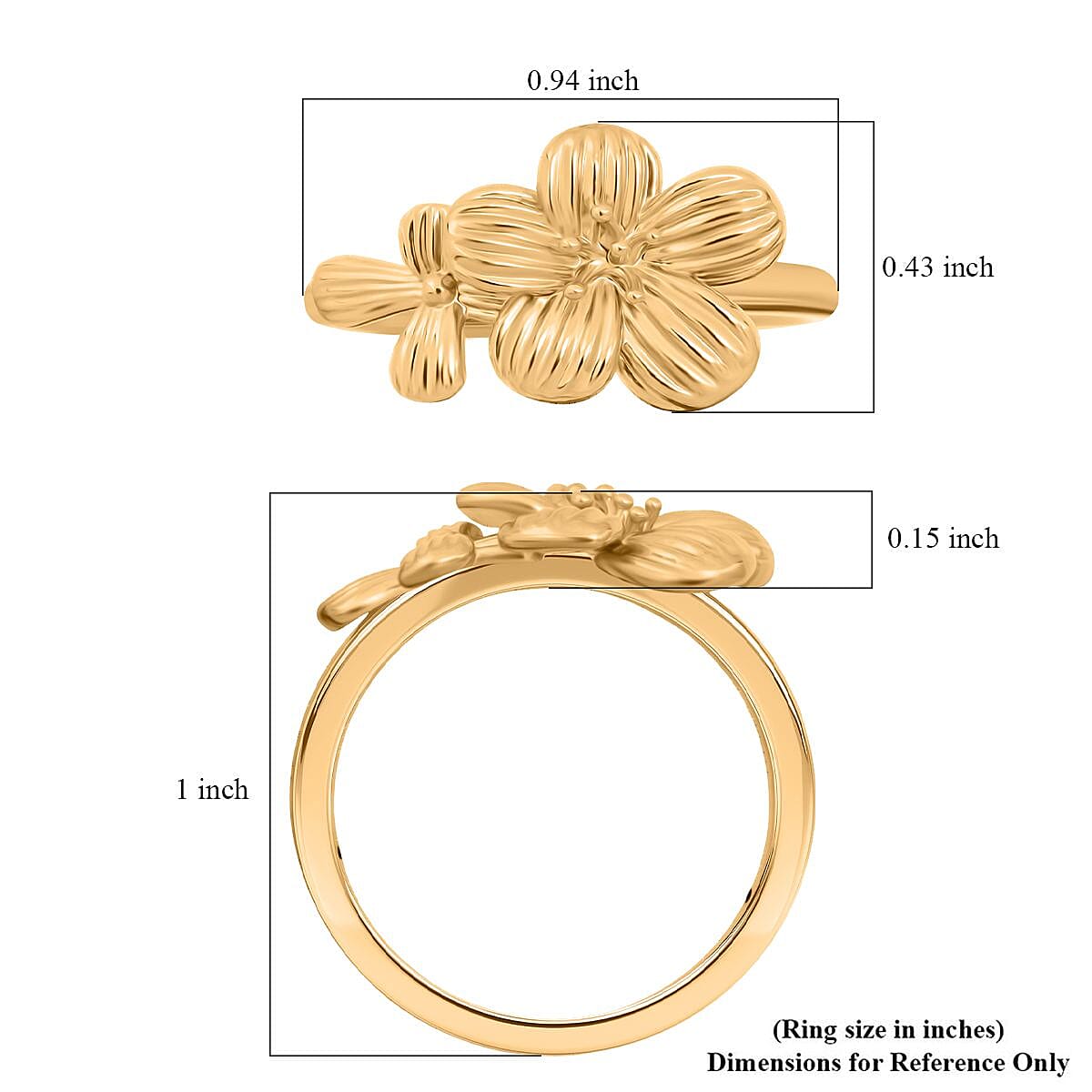 Floral Ring in 24K Yellow Gold (Size 6.0) 0.63 Grams image number 5