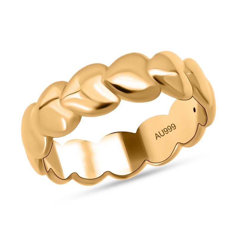 Heart Ring in 24K Yellow Gold (Size 6.0) 1.10 Grams