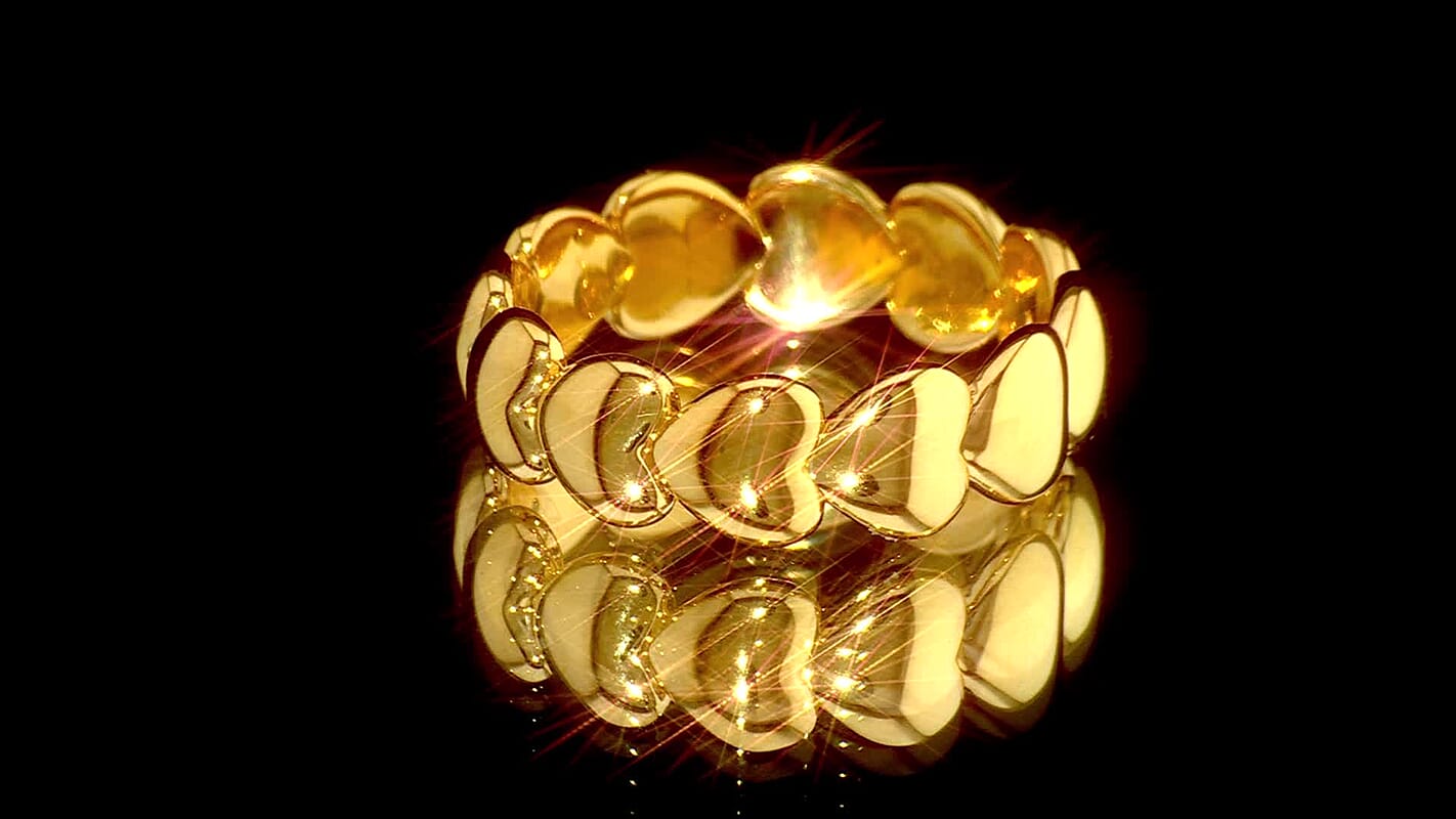 Heart Ring in 24K Yellow Gold (Size 6.0) 1.10 Grams