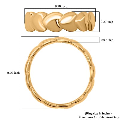 Heart Ring in 24K Yellow Gold (Size 6.0) 1.10 Grams
