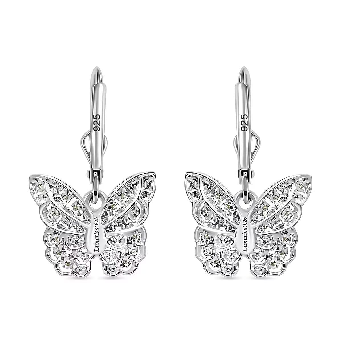 Luxuriant Lab Grown Yellow Diamond (IR) and Lab Grown Diamond VS 0.50 ctw Earrings in Rhodium Over Sterling Silver image number 7