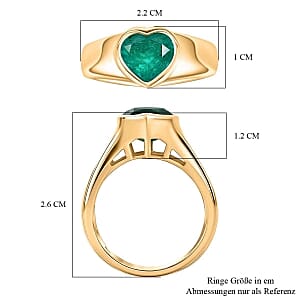 D'Joy Emeraldine Triplet Quartz 2.18 ctw Ring in Vermeil Yellow Gold Over Sterling Silver (Size 8)
