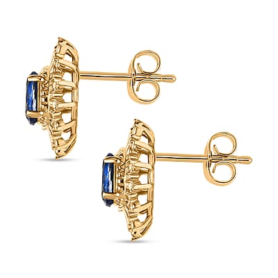 D'Joy AAA Kashmir Kyanite 1.15 ctw Earrings in 14K YG Over Sterling Silver