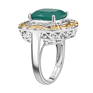 EverTrue Verde Onyx Ring in 18K YG Plated and Platinum Bond 5.40 ctw (Size 10.0)