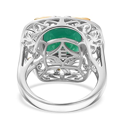 EverTrue Verde Onyx Ring in 18K YG Plated and Platinum Bond 5.40 ctw (Size 10.0)